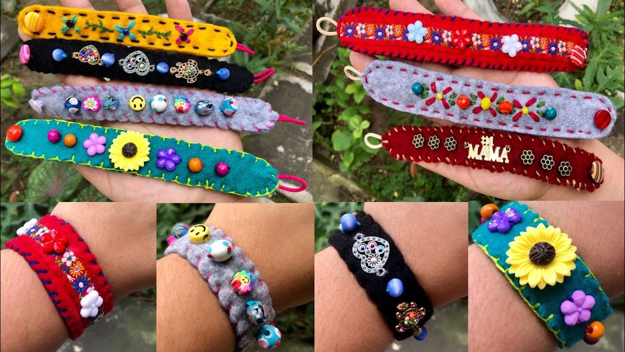 PULSERA DE FIELTRO CON   PEDRERÍA💎 | DIY ❤️🌷| Ideales para venta 🤩