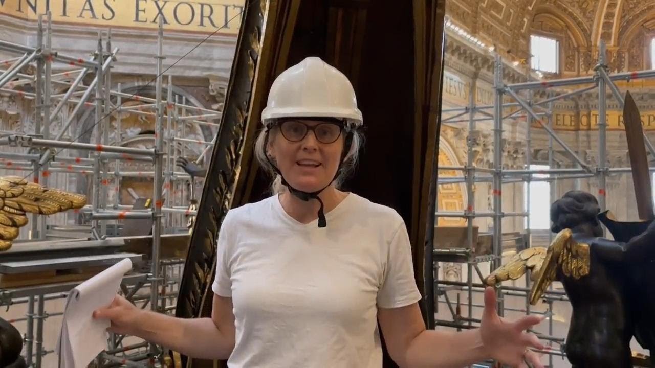 Restoration of monumental baldachin over main altar in St Peter’s Basilica completed
