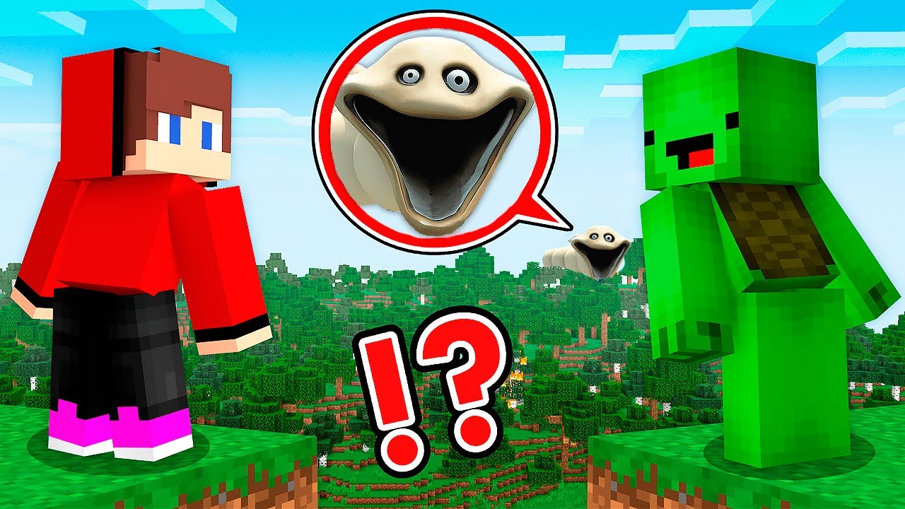 Джей-Джей и Майки заметили голодного червяка ROBLOX вдалеке в Minecraft — Maizen