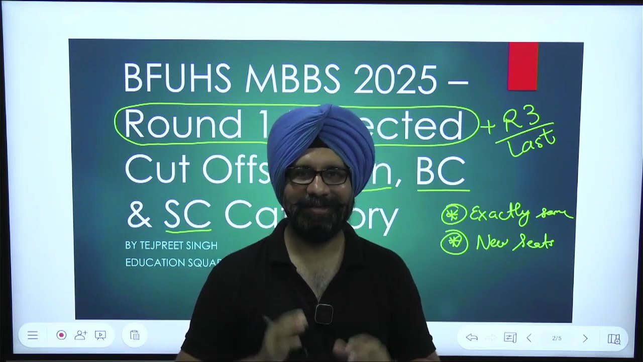 Punjab BFUHS MBBS 2025 - Expected Cut-offs for Round 1 & up to Round 3 (General , BC & SC Category)
