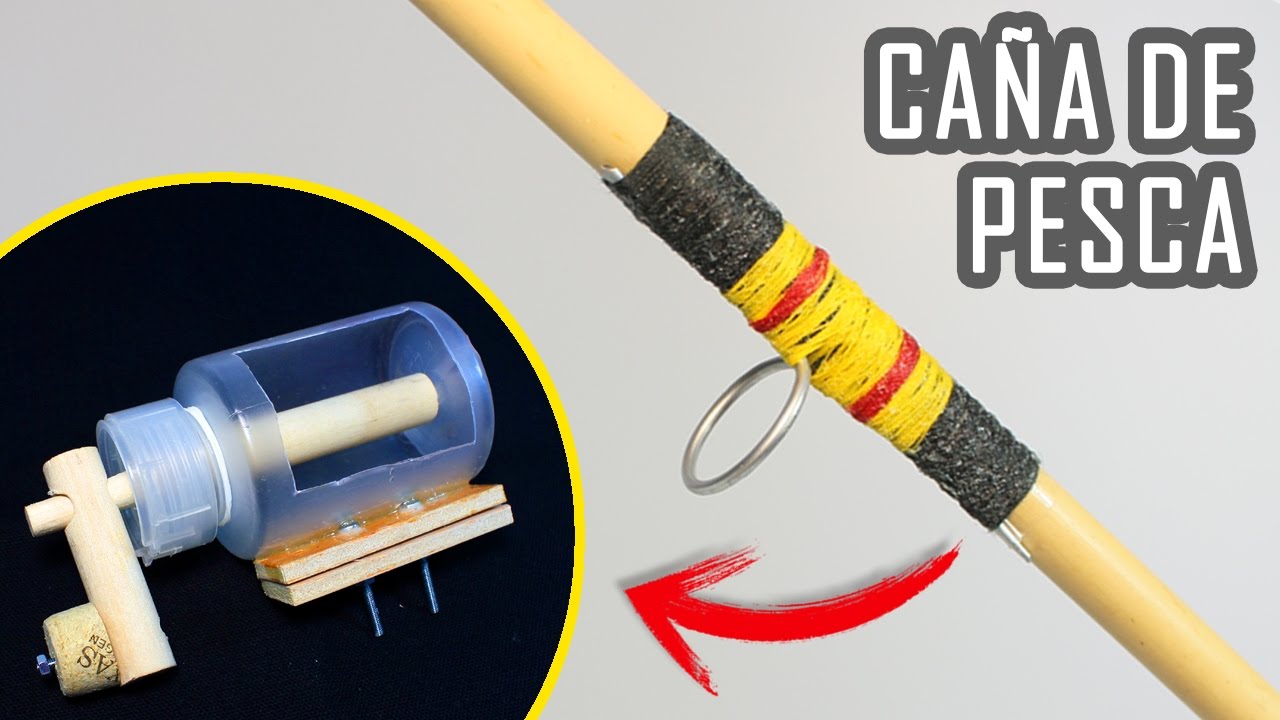 Caña de Pescar Casera y Carrete de Pesca Casero