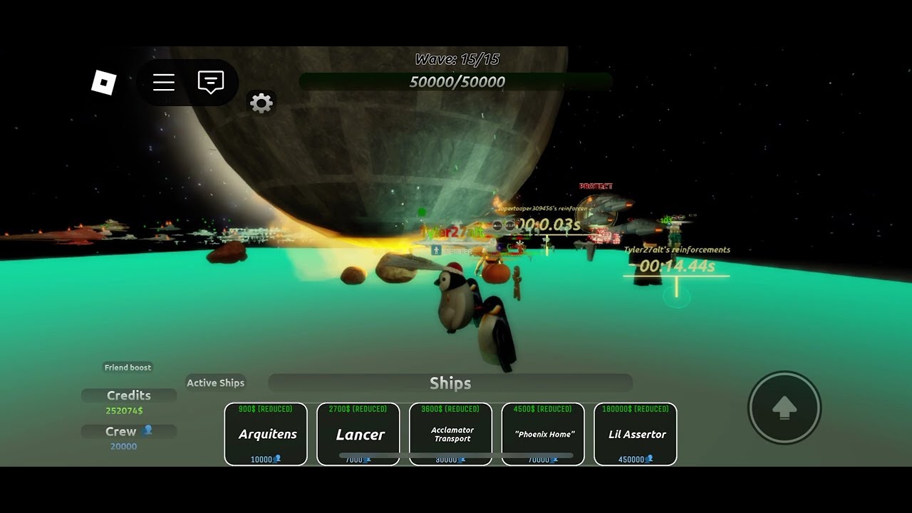Taking down the Death Star - Ship Defense Simulator 2.0 on Roblox!
