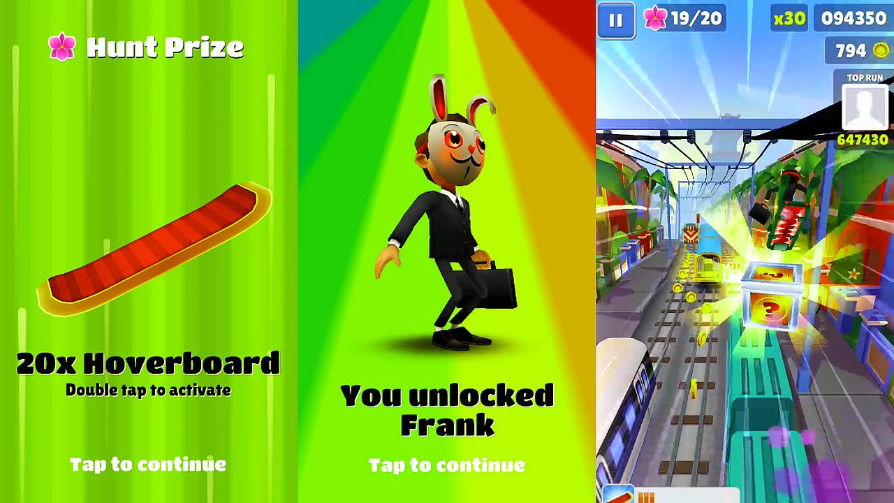 Subway Surfers Singapore: Unlocking Frank- Super Mystery Box and Weekly Hunt Gameplay HD