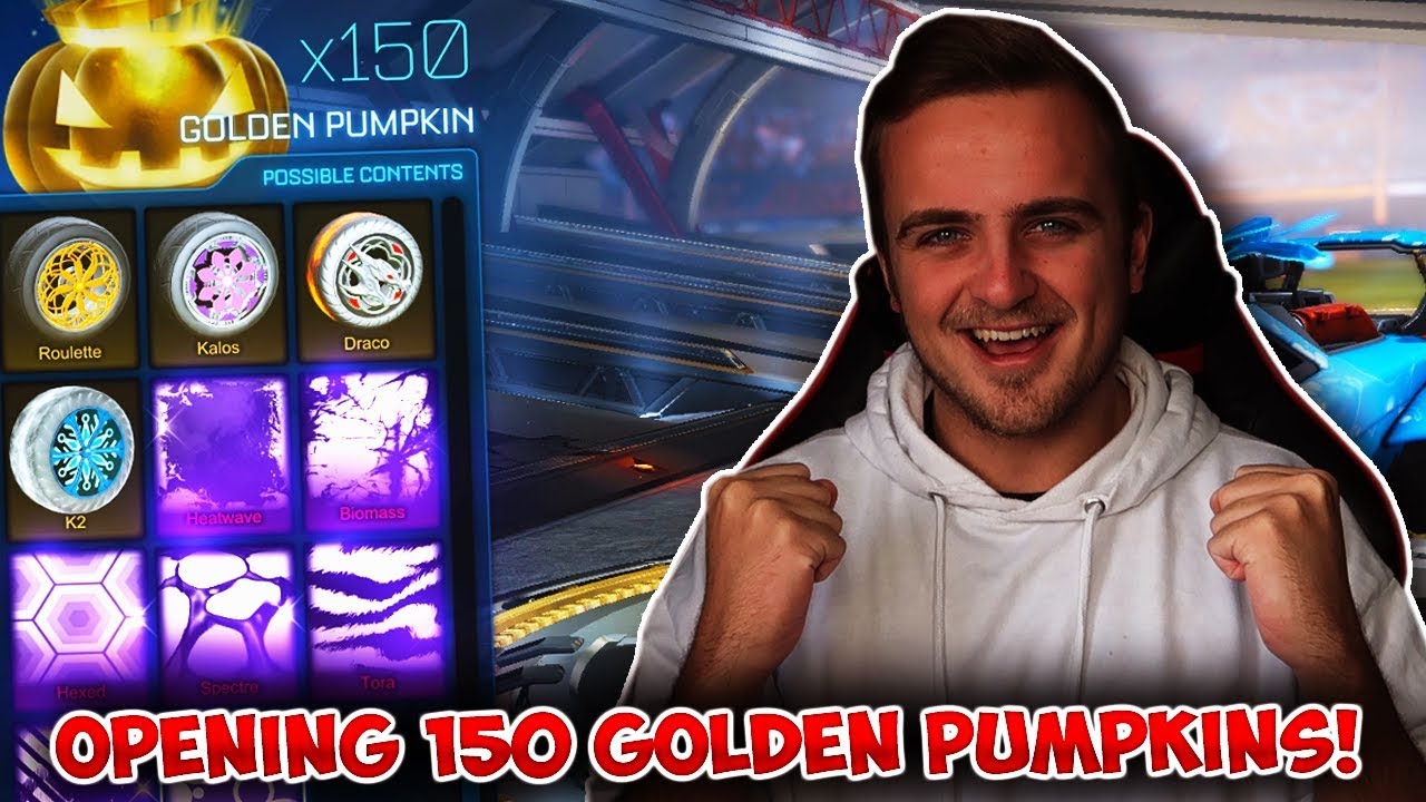 OPENING 150 NEW GOLDEN PUMPKINS IN ROCKET LEAGUE! *INSANE*