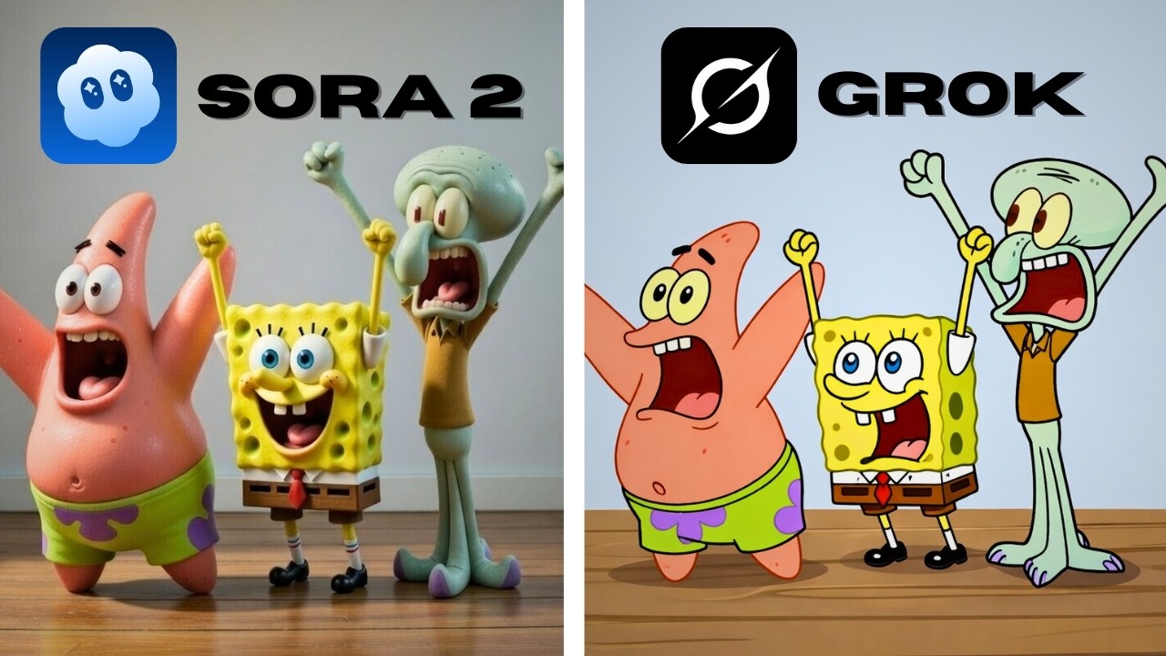 Sora 2 vs Grok Remake Iconic Scenes From Spongebob
