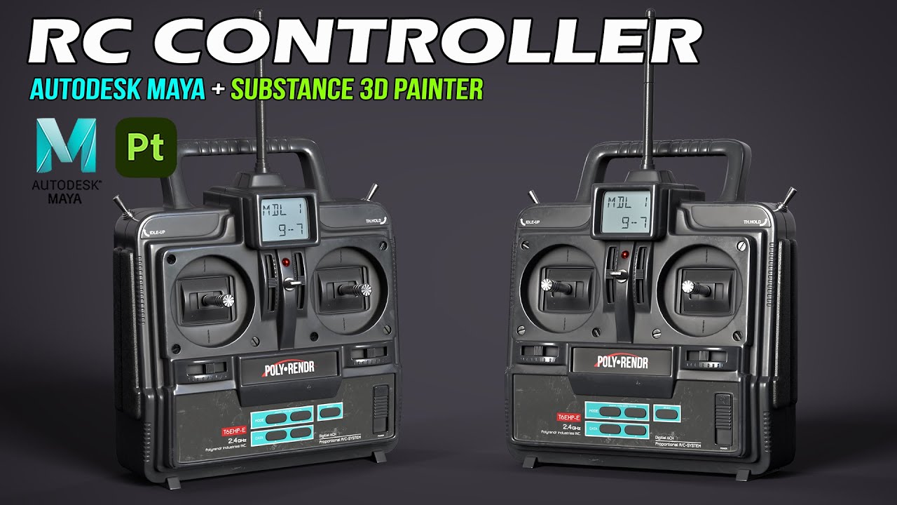 RC Controller | Autodesk Maya + Substance 3D Painter