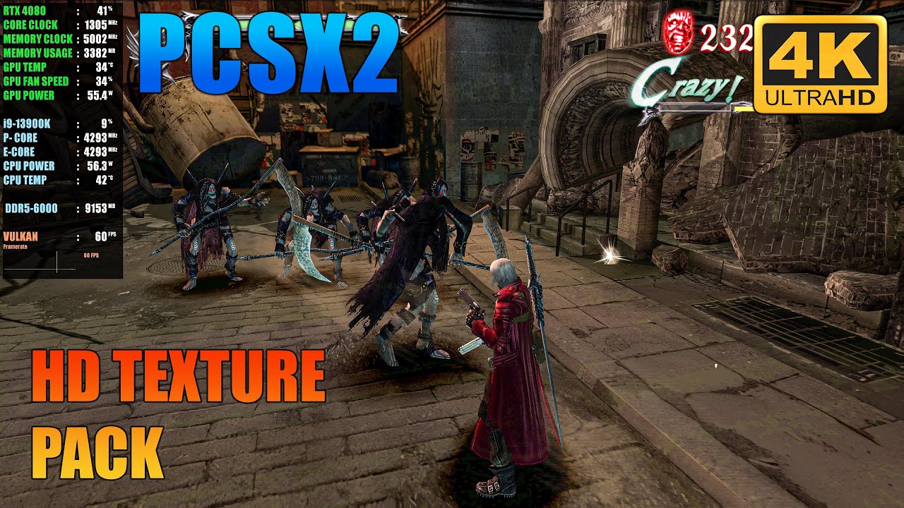 Devil May Cry 3 S.E. - ( PCSX2 4K 60FPS ) + Configuration + HD Texture Pack | PS2 Emulator (2024)