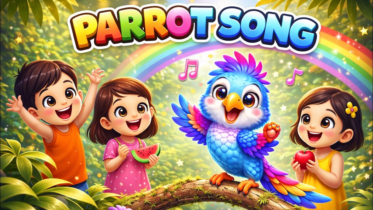 Parrot Song 🦜 | Cute Talking Parrot Dance Song for Kids | Fun Animal Song for Children