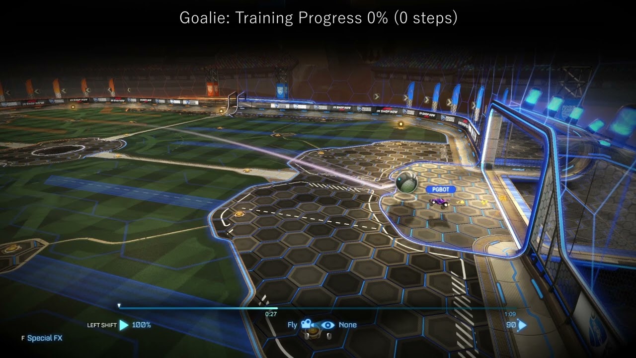 Rocket League: Goalie trained with Deep Reinforcement Learning