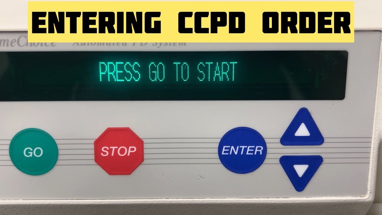 How to Enter CCPD Order on Baxter Homechoice