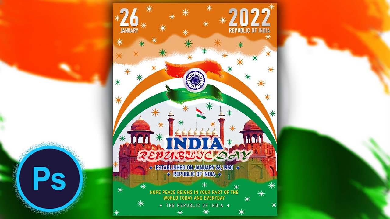 India Republic Day Poster Design In Photoshop | Republic Day Poster Design | Photoshop Tutorial