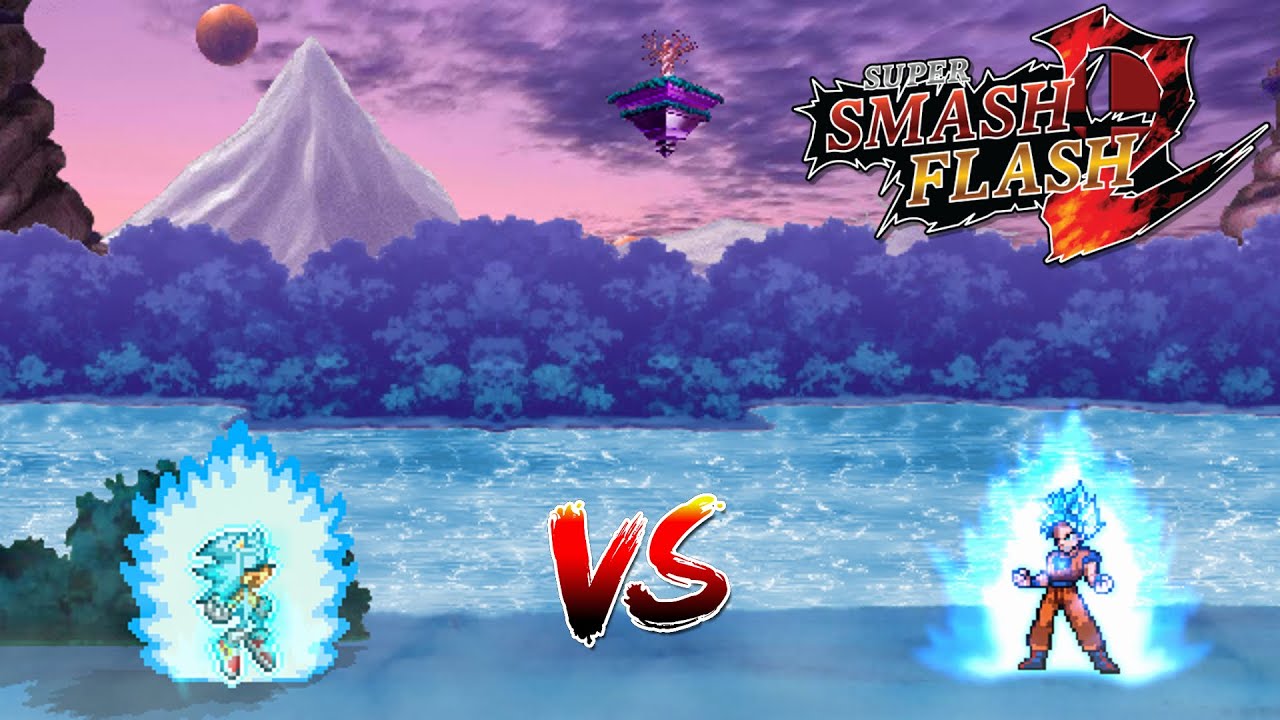 SSF2 Mods: Super Sonic Blue vs Goku Super Saiyan Blue