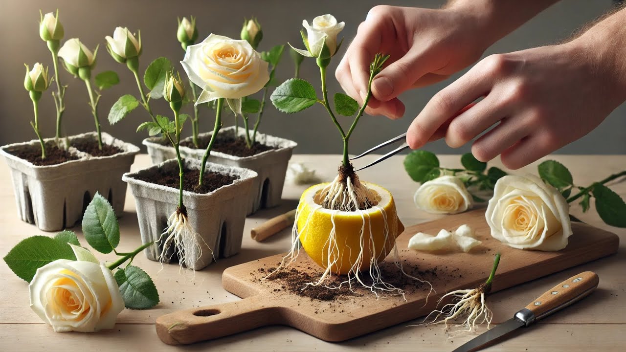 Unique way to propagate roses! Simple but effective