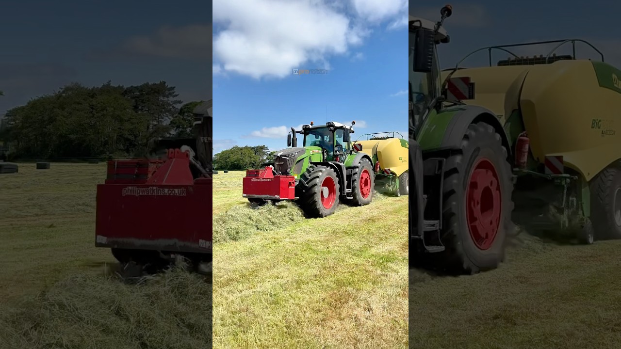 FENDT 942 Vario Tractor Krone Big Pack 1290 HDP II Baler