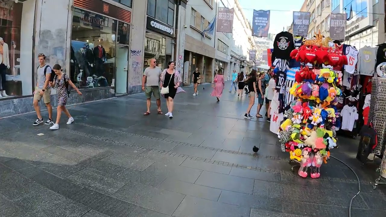 Belgrade City: A Walk Through  Beautiful Downtown | 4k ASMR | August 2022