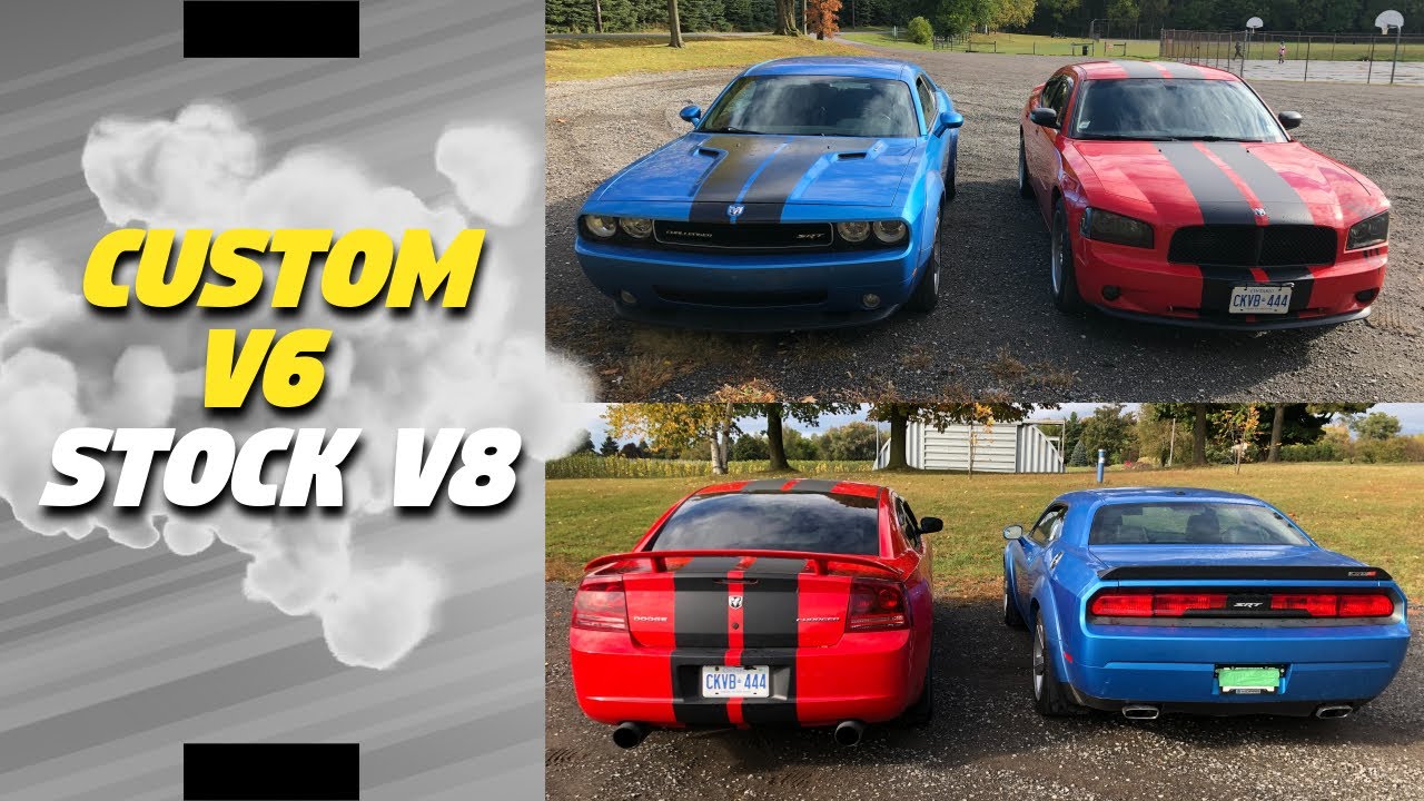 Mopar REV BATTLE! – 2009 Charger SXT Modded vs. 2009 Challenger SRT8 Stock (V6 vs. V8) LOUD!!