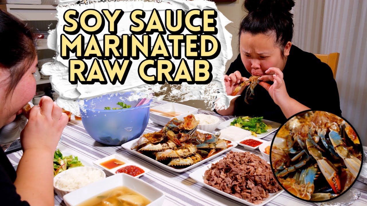 SOY SAUCE MARINATED RAW CRAB (Ganjang Gejang) 간장게장 MUKBANG 먹방 + KOREAN BBQ EATING SHOW!