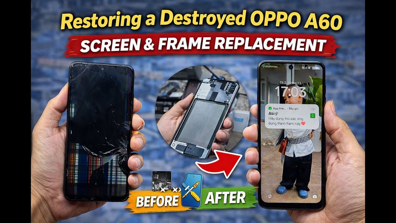Restoring a Destroyed OPPO A60 | Screen & Frame Replacement | Relaxing Phone Repair ASMR