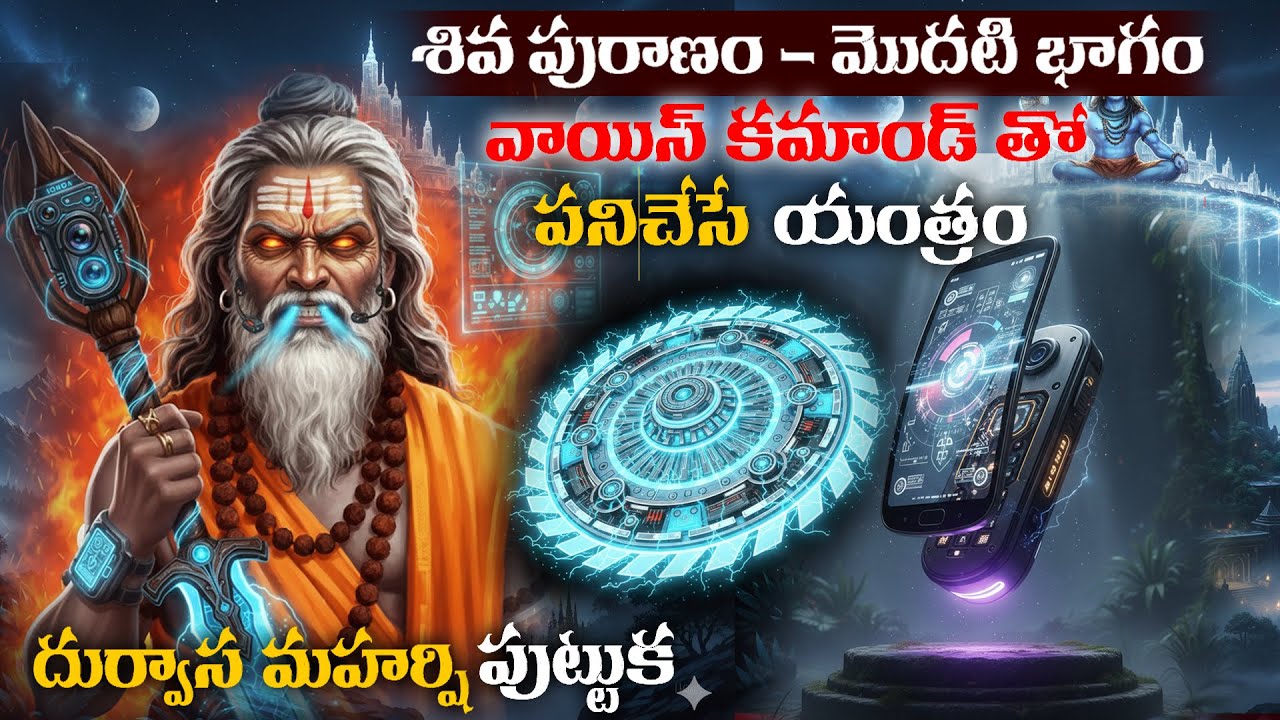శివ పురాణం - మొదటి భాగం : వాయిస్ కమాండ్ తో పనిచేసే యంత్రం | Durvasa Maharshi Birth - Shiva Puranam