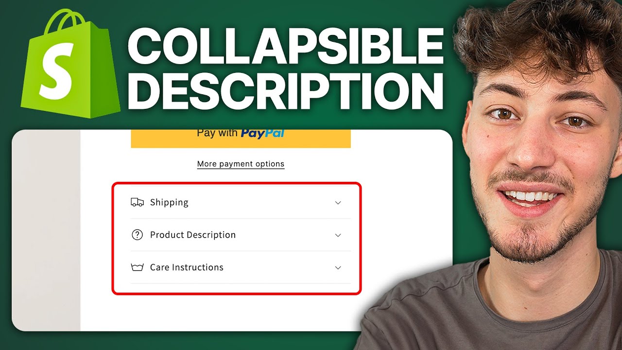 Как добавить сворачиваемый раздел описания товара в Shopify (2026)