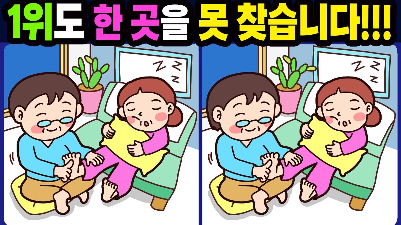 【다른그림찾기/치매예방】1위도 한 곳을 못 찾습니다!【틀린그림찾기/두뇌운동/숨은그림찾기/Find the Difference/치매예방퀴즈/두뇌 훈련 게임】1238