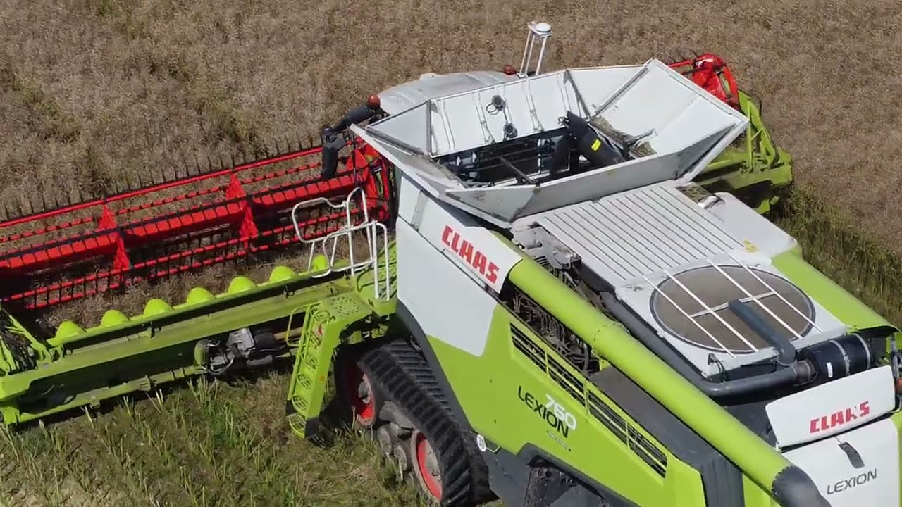 Claas Lexion 8700 und Claas Lexion 760 Raps dreschen DJI Mini 2 Drohnen Video