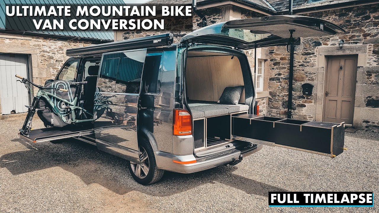 Ultimate Mountain Bike Campervan Start To Finish | Van Build | VW T6 Conversion Timelapse