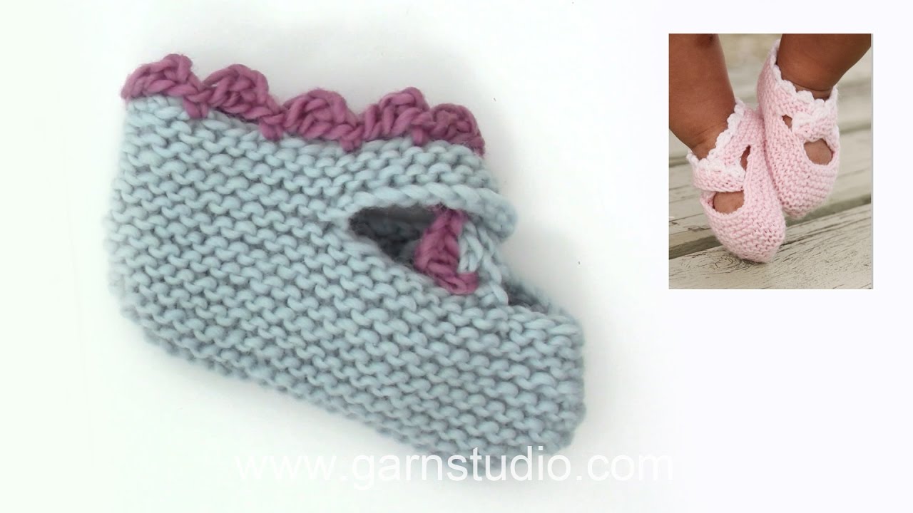 How to knit the slippers in DROPS Baby 20-13