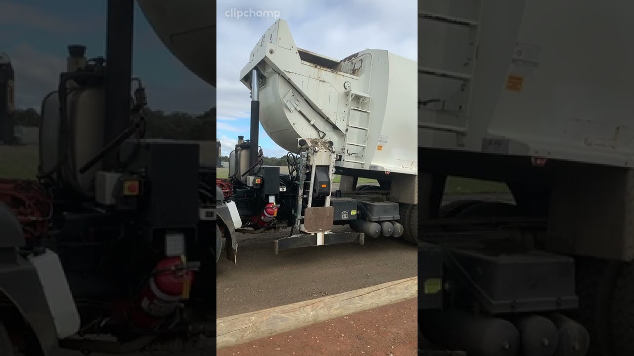 Dennis Martin superior pak exterior and in cab footage (plus hopper emptying motion)