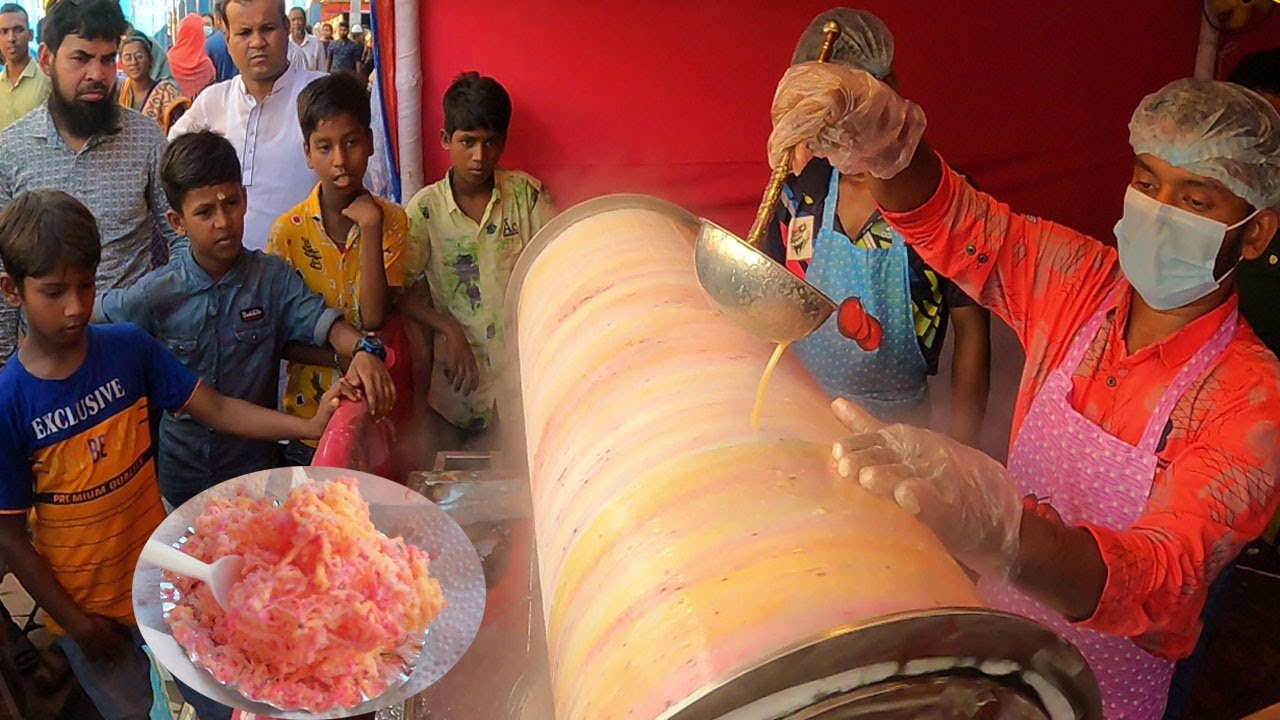 Famous ROLLER COASTER Ice Cream of Dhaka Dhamrai | Amazing Fruit Ice Cream Making Skills! Bd Food
