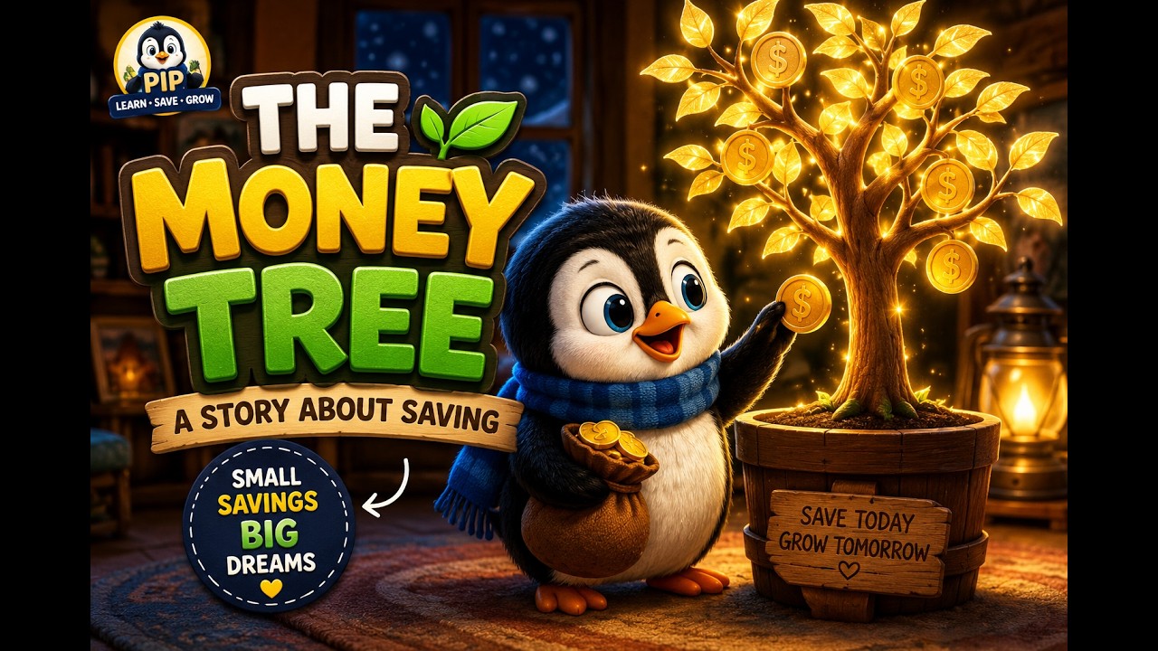 The Money Tree 🌱💰  Pip Learns the Power of Saving 🐧✨