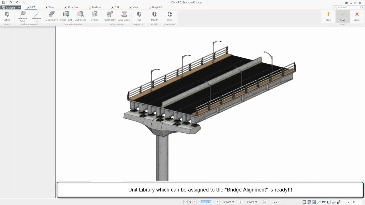 midas CIM Modeler: Parametric modeling - Unit Library Template, Bridge Alignment