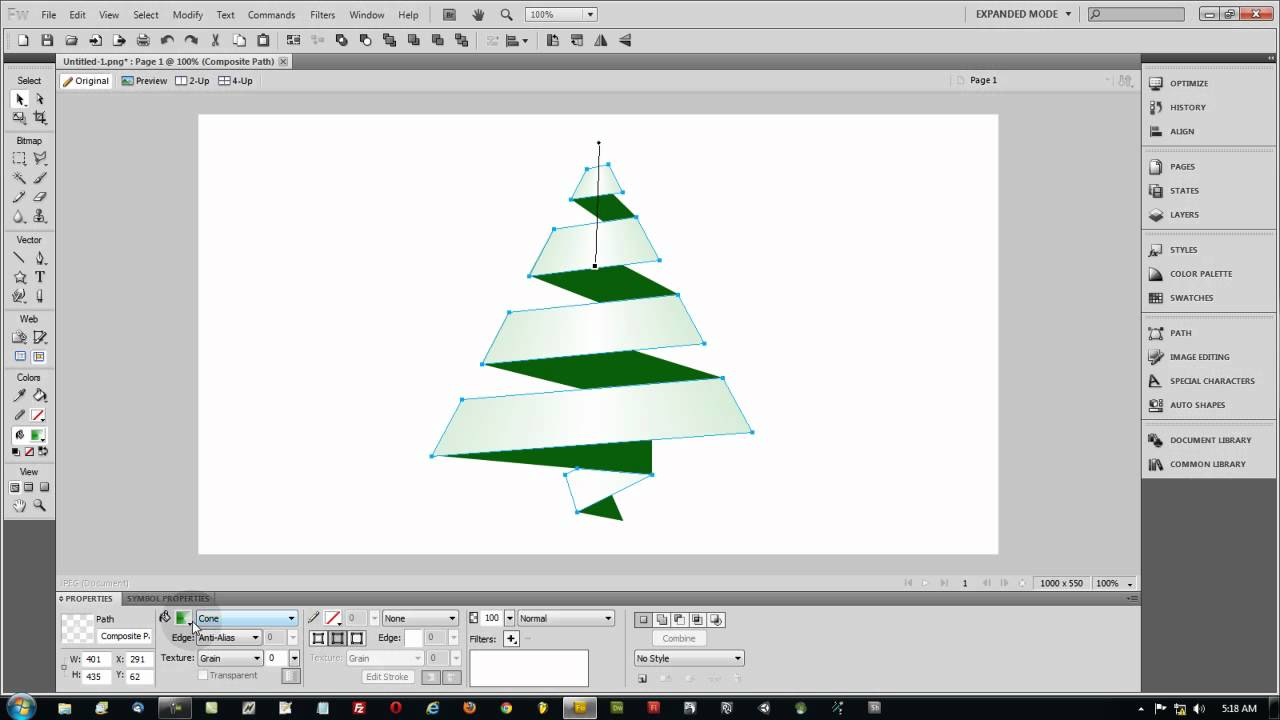 Vector Christmas Tree Ribbon Tutorial Graphic Design Training