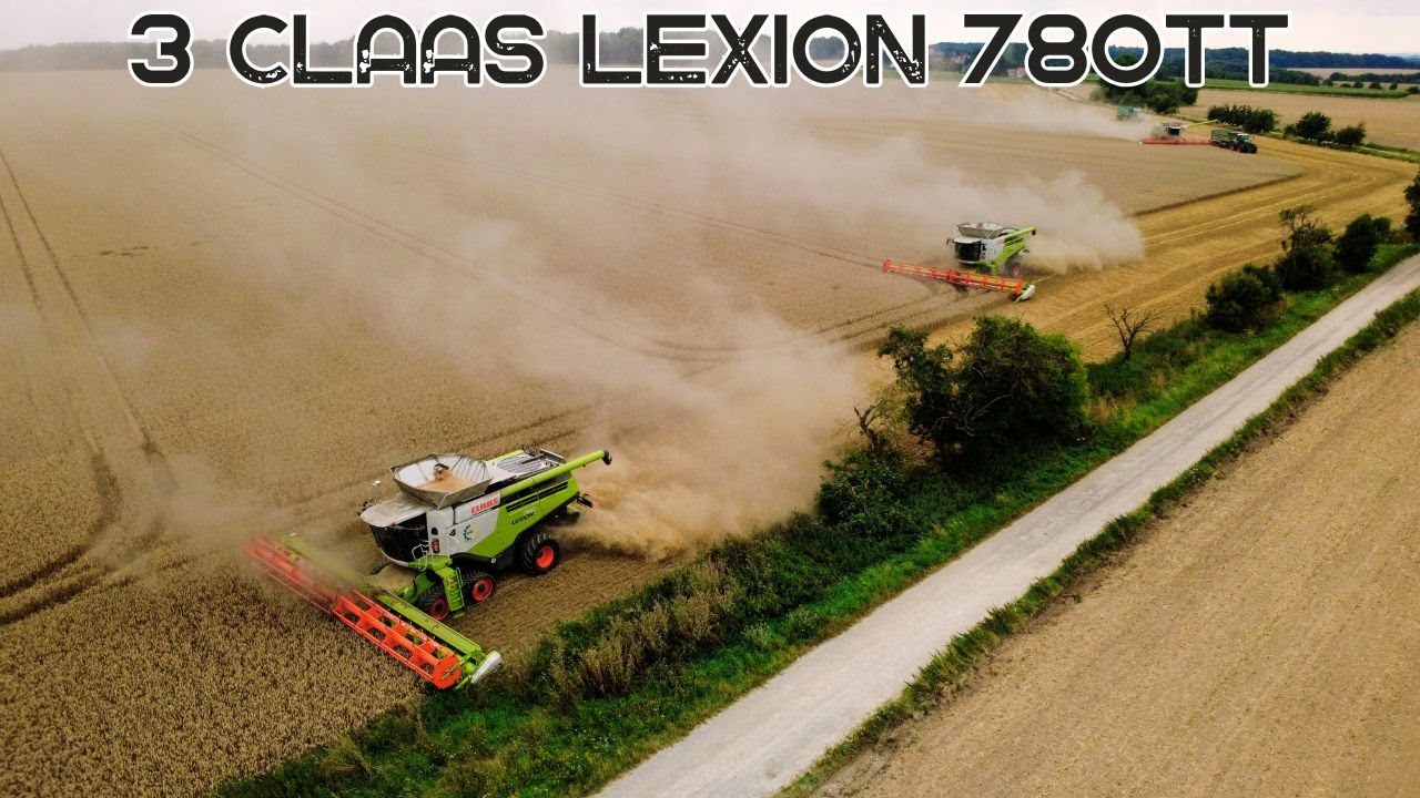 Ernte mit 3 Claas Lexion 780TT auf 70ha