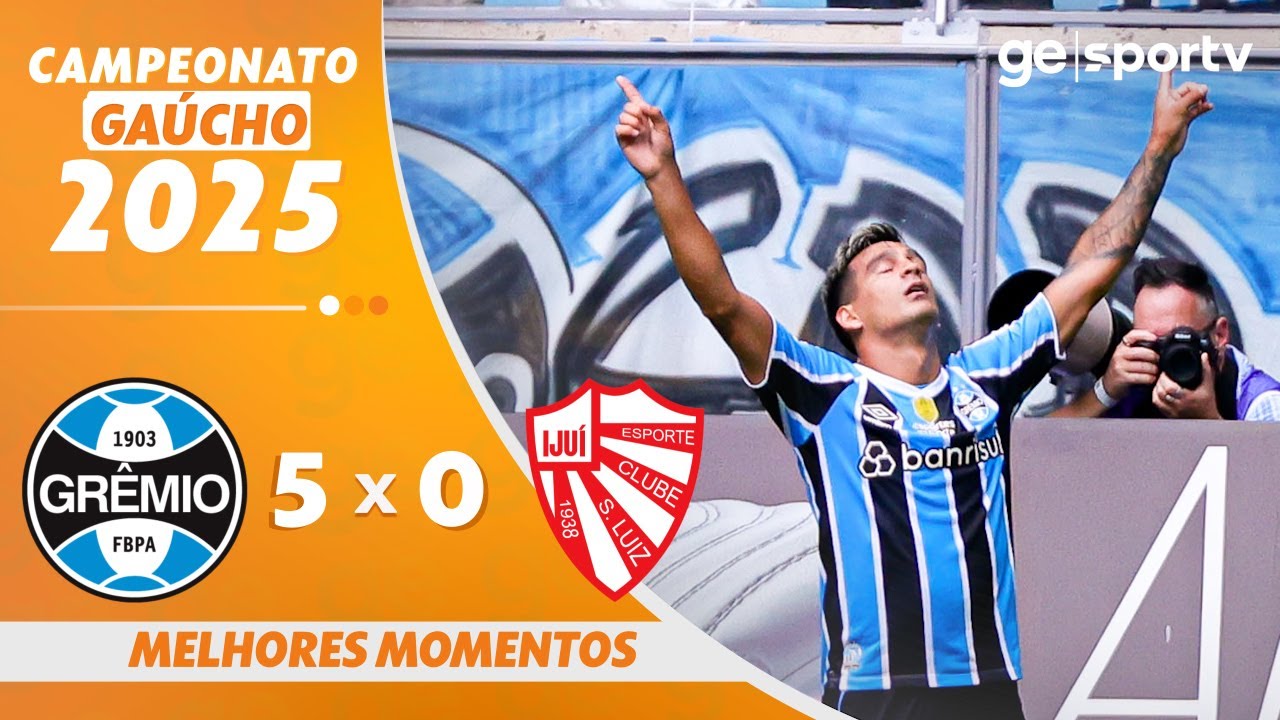 GRÊMIO 5 X 0 SÃO LUIZ | MELHORES MOMENTOS | CAMPEONATO GAÚCHO 2025 | ge.globo
