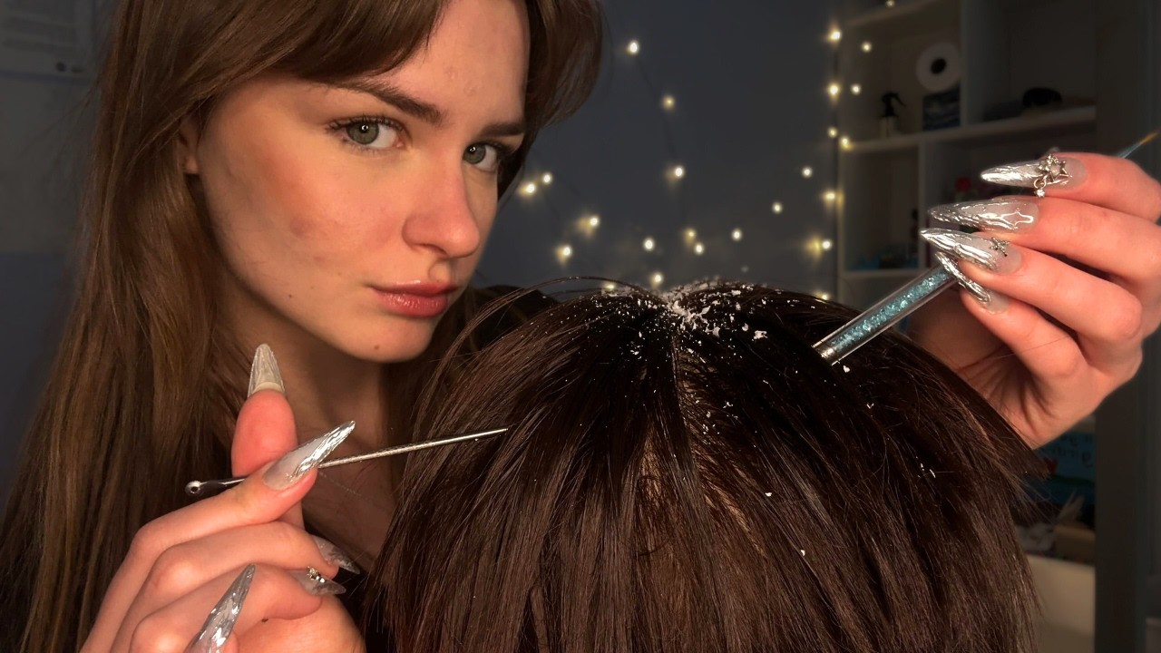 Checking You for Lice [ASMR] (Metal tool, Scratching, Massage)
