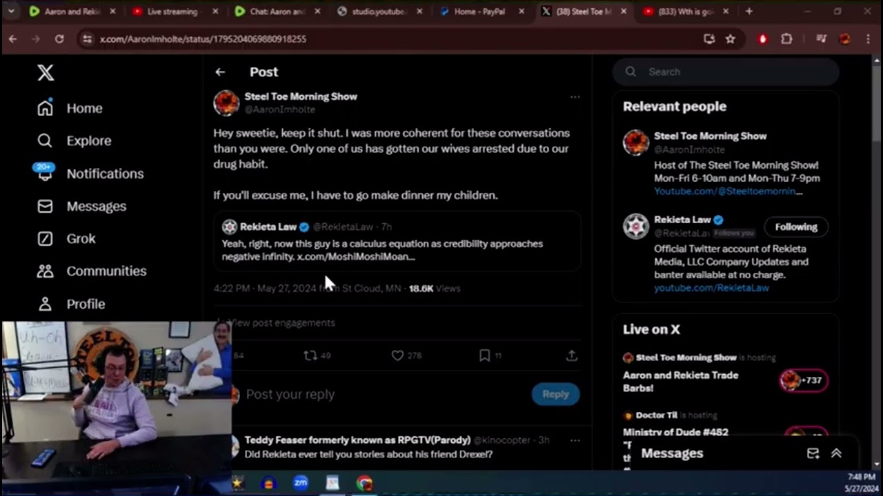 Steel Toe: Aaron breaks down the Twitter exchange between him and Nick Rekieta - 5/27/24