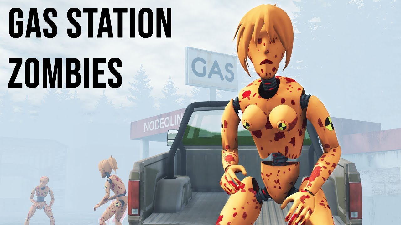 Escape from the Gas Station – Crash Test Zombies – BeamNG Drive | Demolition Republic