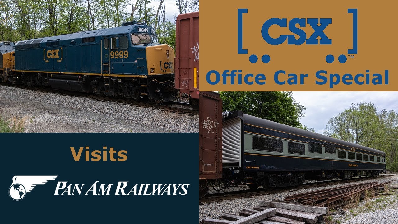 [4K] CSX Office Car Special visits Pan Am Railways! [May 2022]