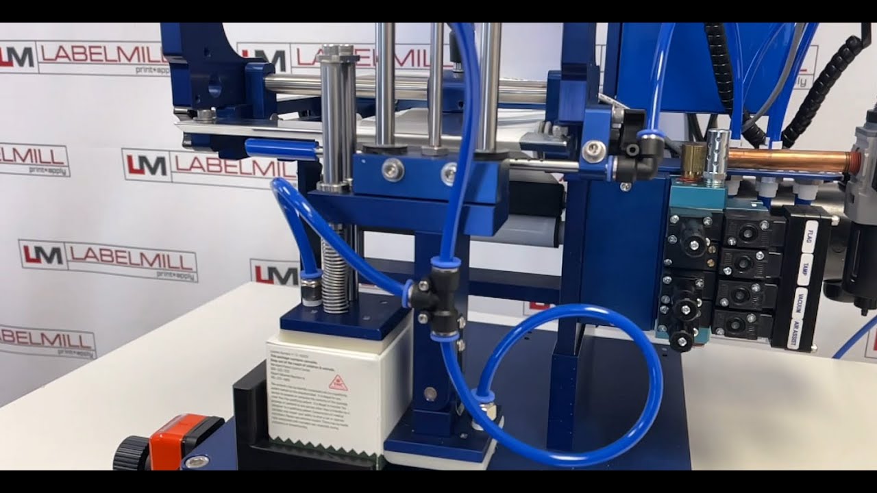 LabelMill, LM1012 Semi-Automatic Table-Top Label Applicator for Security Seals on Cannabis Cartons