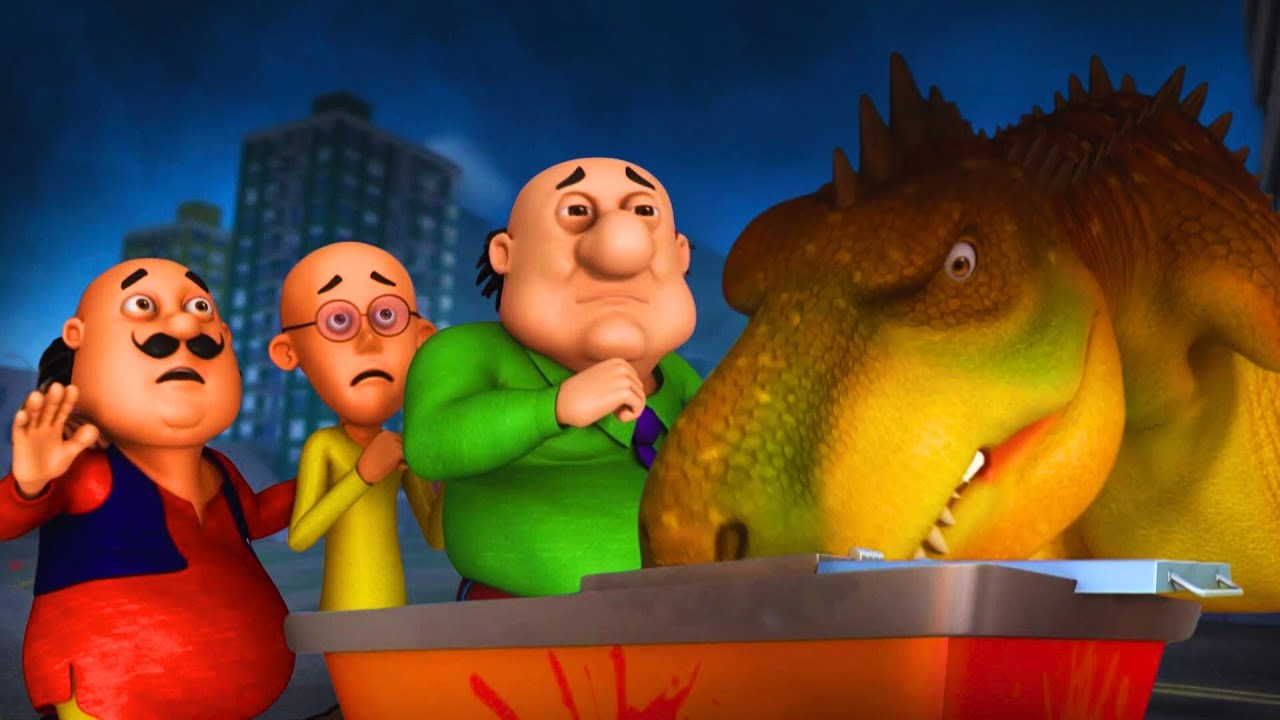 Motu Patlu டினோ வேர்ல்டில் இருந்து திரும்பு, Dinosaurs வாருங்கள்! | Motu Patlu - Dino Invasion