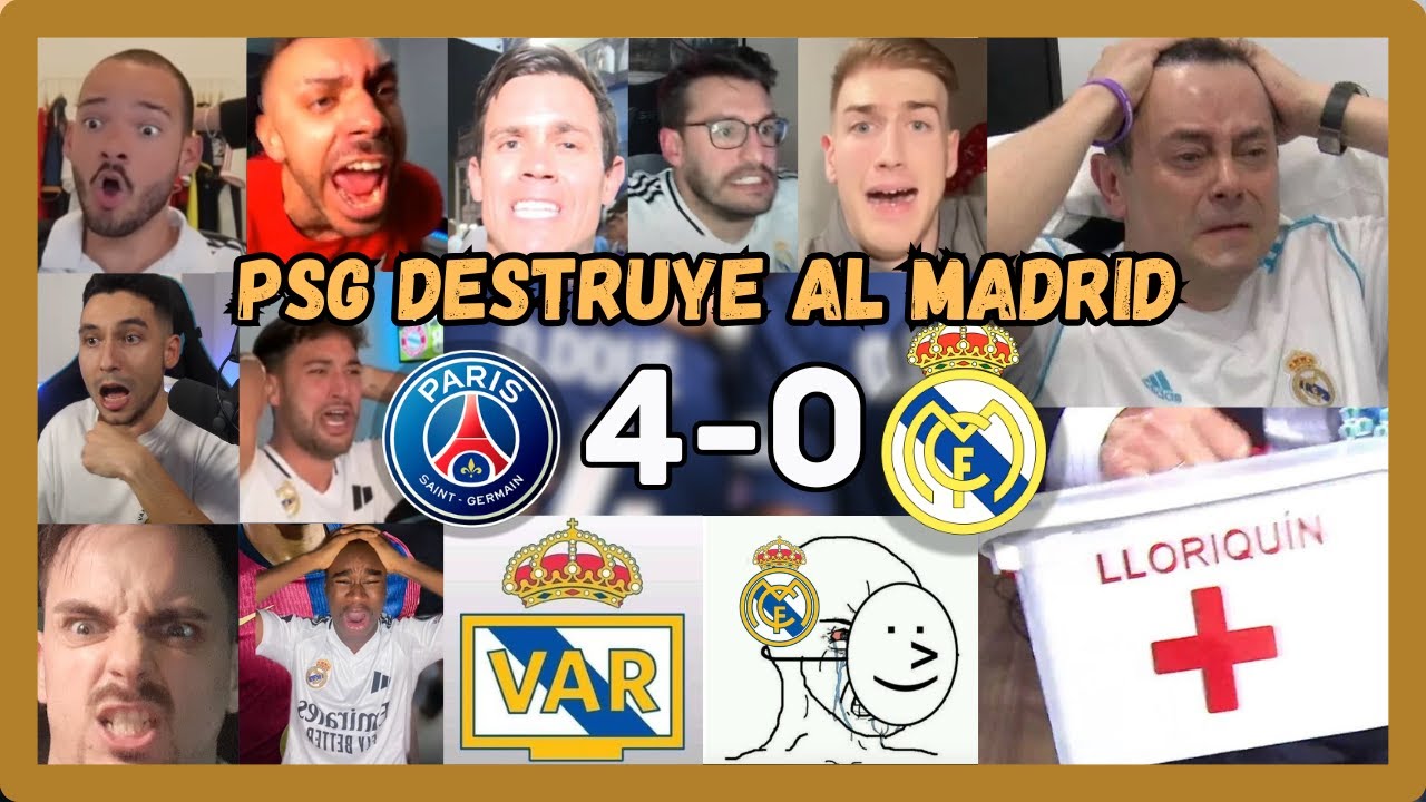 🔥🤣MEJORES LLOROS MADRIDISTAS CON EL PSG 4 REAL MADRID 0  (EL MADRID QUEDA EN RIDÍCULO)