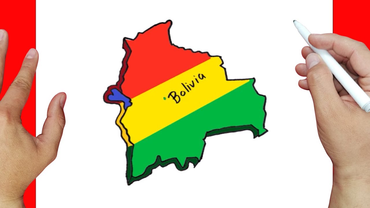 Como dibujar el mapa de Bolivia paso a paso y muy facil