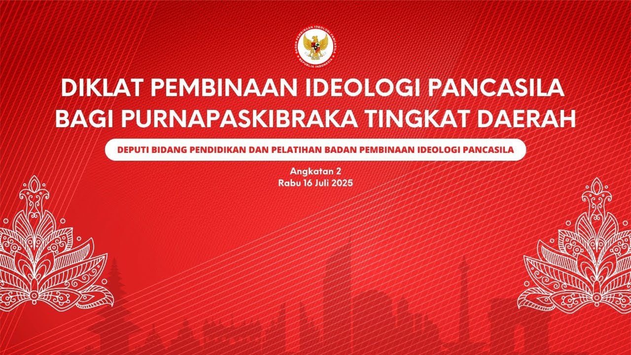 Diklat Pembinaan Ideologi Pancasila Bagi Purnapaskibraka Tingkat Daerah Tahun 2025
