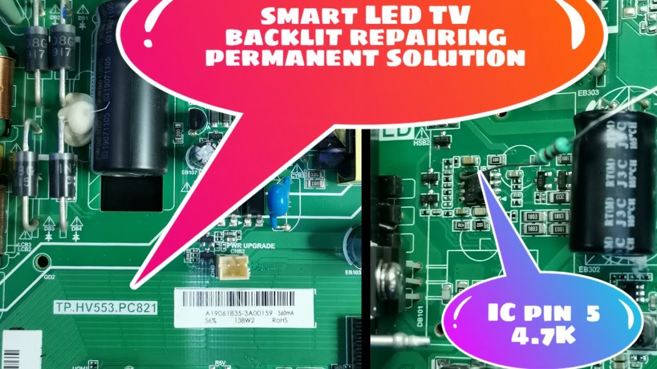 TP. HV553.PC821. Ремонт подсветки Smart LED TV. Ремонт подсветки TP HV553.PC821.