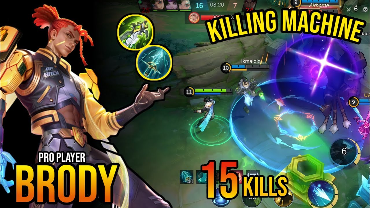 15 Kills + Savage!! Killing Machine Brody Insine One Shot Damage Build | Build Top Global Brody 2025