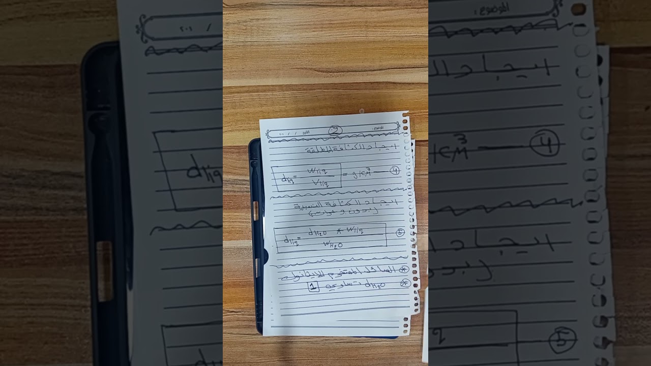 شرح حسابات تجربة الكثافة (فيزياوية عملي فاينل) _علي صفاء_