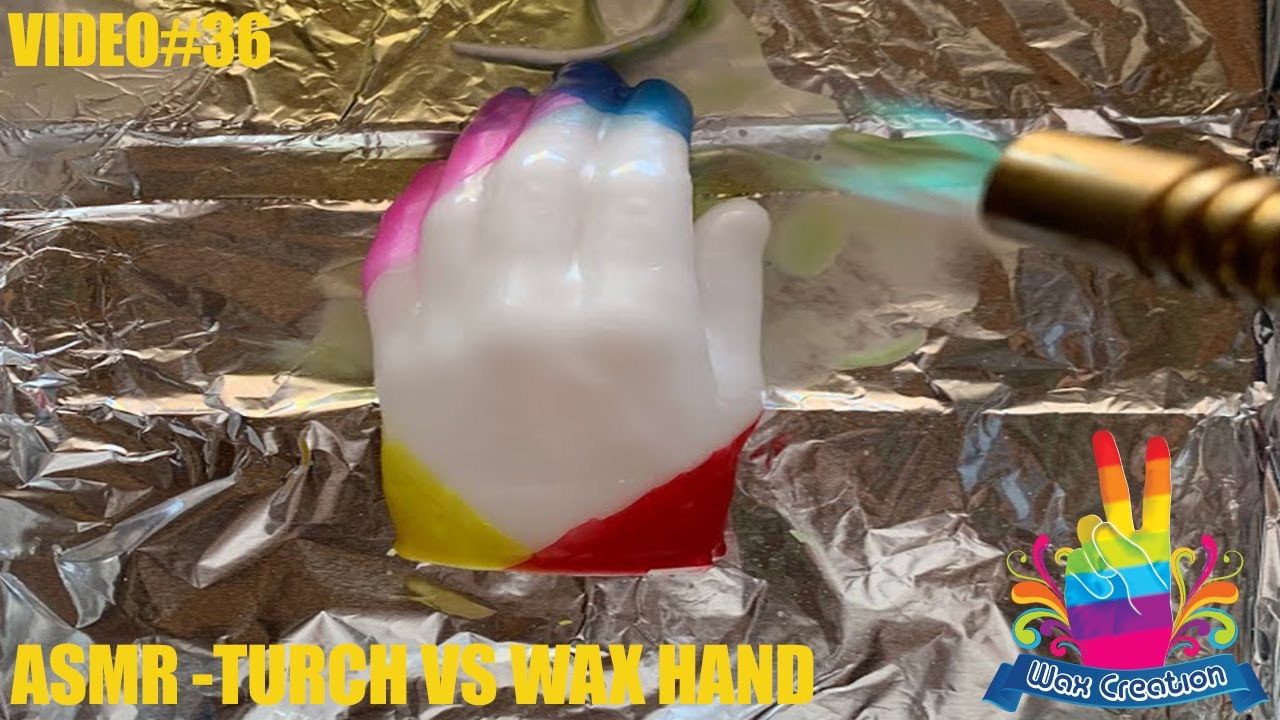 Wax hand 🤚 VS a torch 🔥  satisfying video