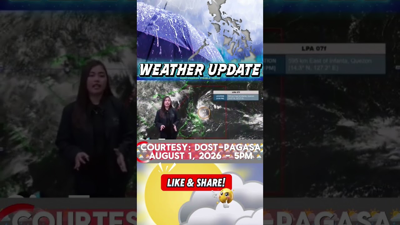 Weather Update as of 5PM Today August 01, 2026 || #PHweather #WeatherUpdate #bagyoupdate