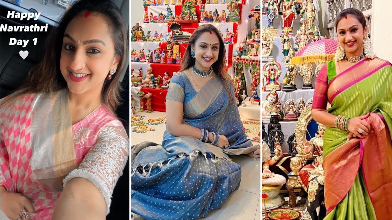 Actress Pritha Hari Day 1 - Day 9 Navarathri 2022 Celebration🙏🏻🌼Pritha Saree Collection💖